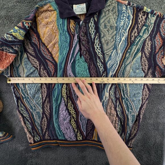 COOGI Australia Authentic Women XL Pullover Collared Cotton Purple Abstract - Picture 4 of 16